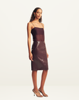 Shona Joy Lilou Patent Midi Skirt in Port Royale