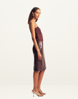 Shona Joy Lilou Patent Midi Skirt in Port Royale