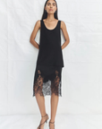 Shona Joy Lucia Lace Slip Skirt in Black