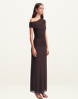 Shona Joy Mira Off Shoulder Maxi Dress in GANACHE