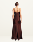 Shona Joy Moraya Plunged Maxi Dress in Coffee