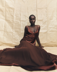 Shona Joy Moraya Plunged Maxi Dress in Coffee