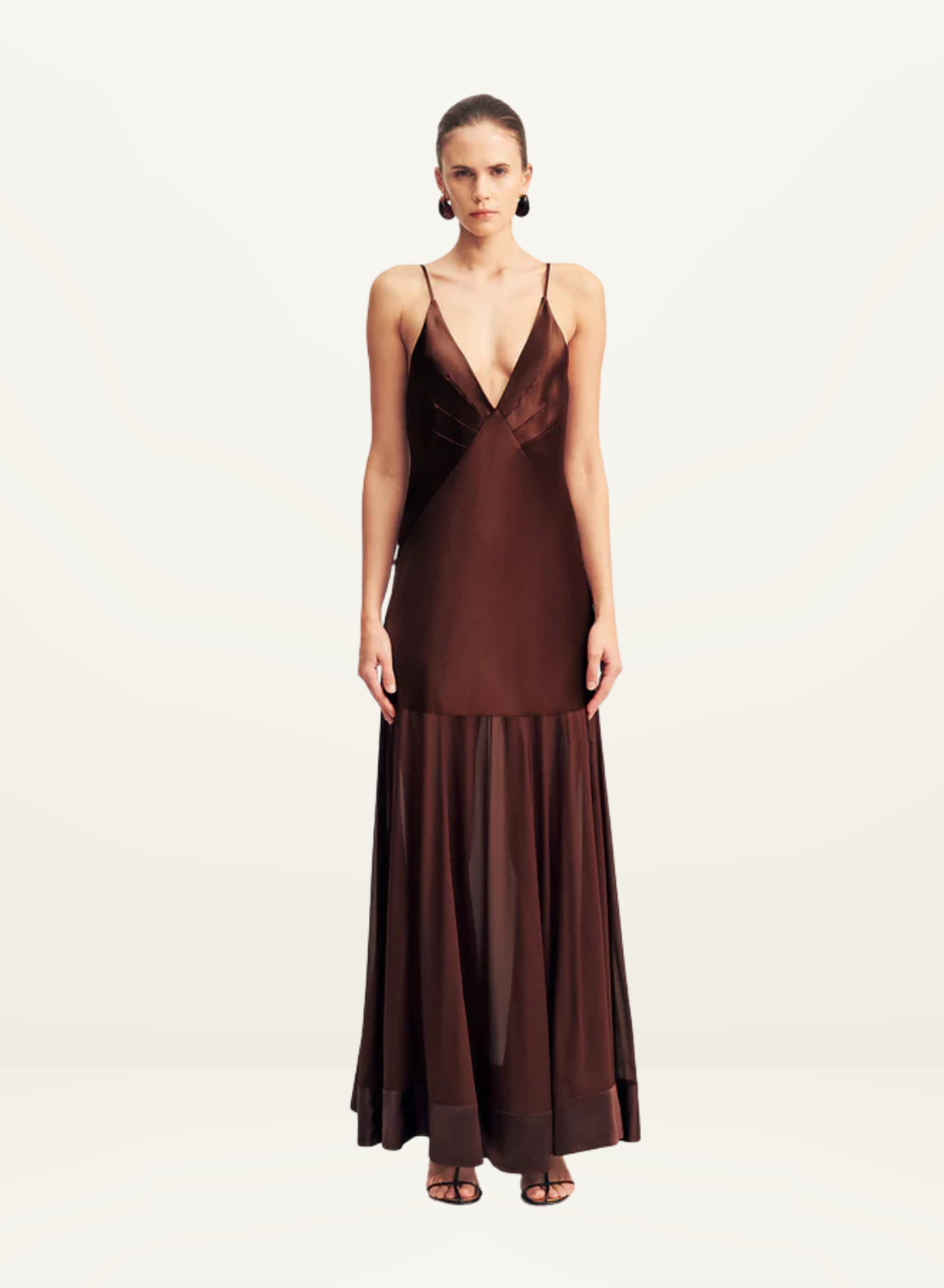 Shona Joy Moraya Plunged Maxi Dress in Coffee – Frolic Girls