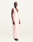 Shona Joy Otis Plunged Fitted Maxi Dress in Fairy Floss Pink