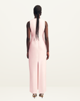 Shona Joy Otis Plunged Fitted Maxi Dress in Fairy Floss Pink