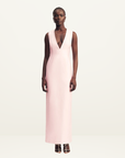 Shona Joy Otis Plunged Fitted Maxi Dress in Fairy Floss Pink