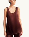 Shona Joy Savannah Scoop Neck Top in Coffee