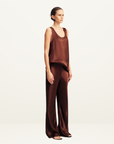 Shona Joy Savannah Scoop Neck Top in Coffee