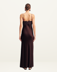 Shona Joy Simona Lace Slip Maxi Dress in Espresso
