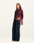 Shona Joy Tibby Silk Organza Shirt in Port Royale