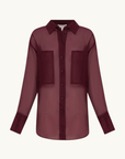 Shona Joy Tibby Silk Organza Shirt in Port Royale