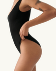Silk Laundry Bodysuit Tank in BLACK