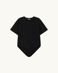 Silk Laundry Bodysuit Tee in BLACK