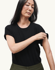 Silk Laundry Bodysuit Tee in BLACK