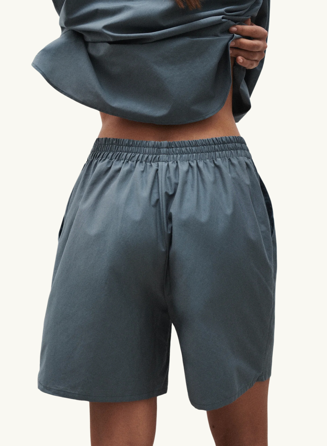 Silk Laundry Cotton Silk Boxer Shorts in SLATE