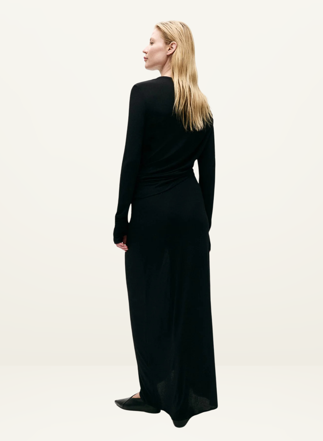 Silk Laundry Jersey Modal Ruched Skirt in BLACK