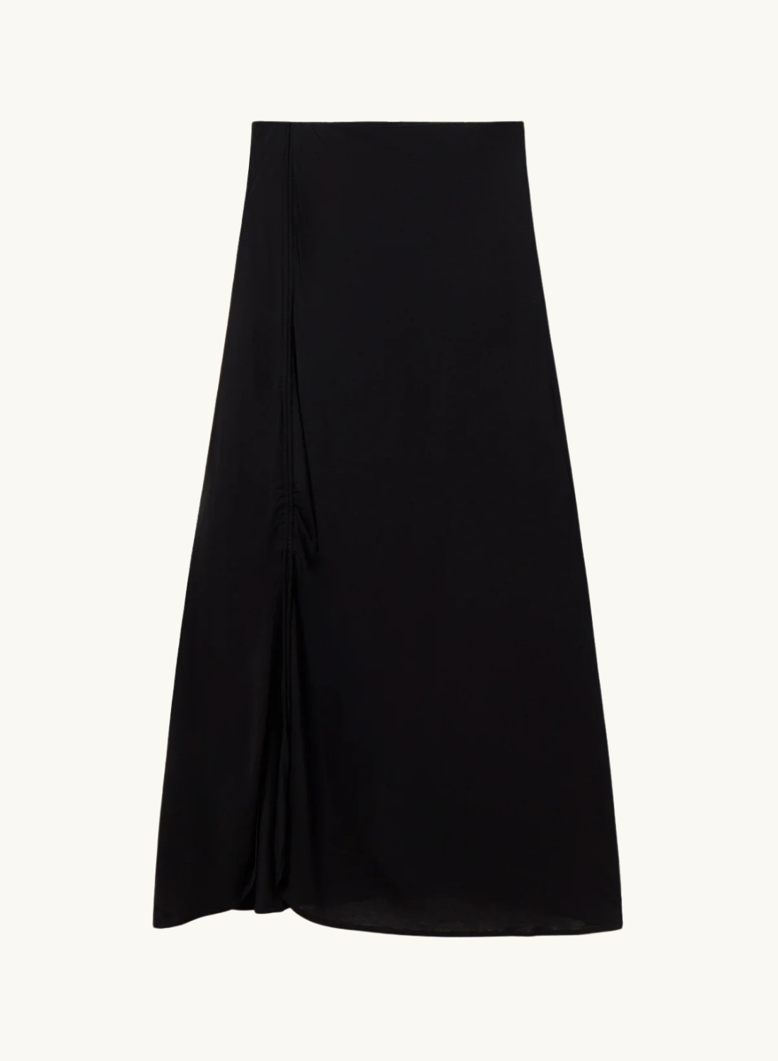 Silk Laundry Jersey Modal Ruched Skirt in BLACK