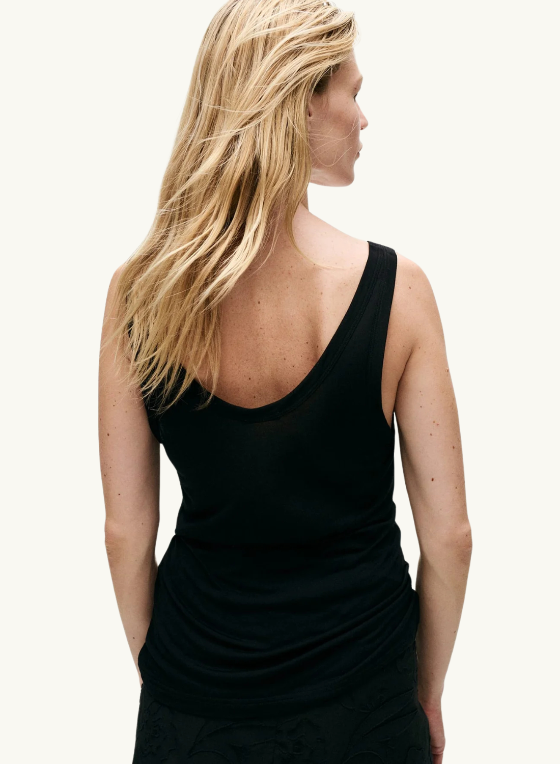 Silk Laundry Jersey Modal Scoop Neck Tank in BLACK