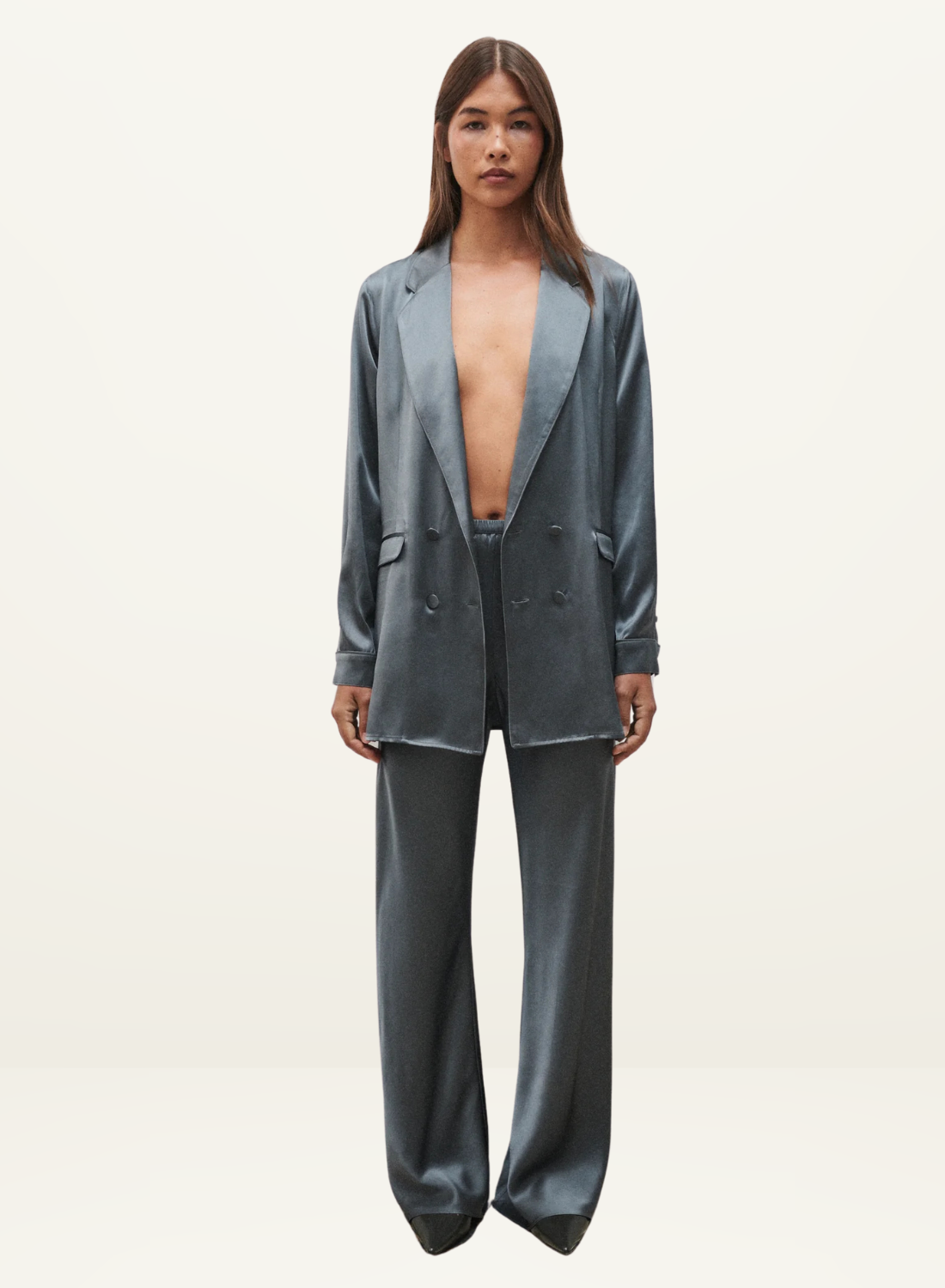 Silk Laundry Relaxed Blazer in SLATE