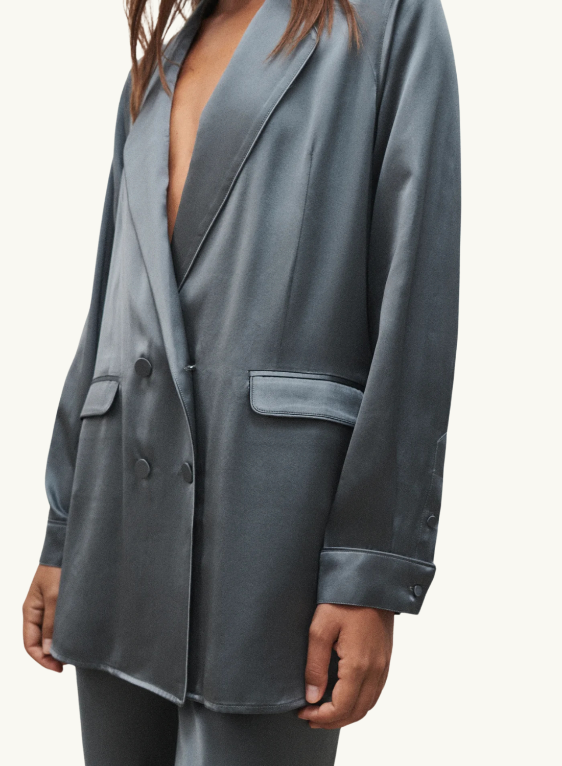 Silk Laundry Relaxed Blazer in SLATE