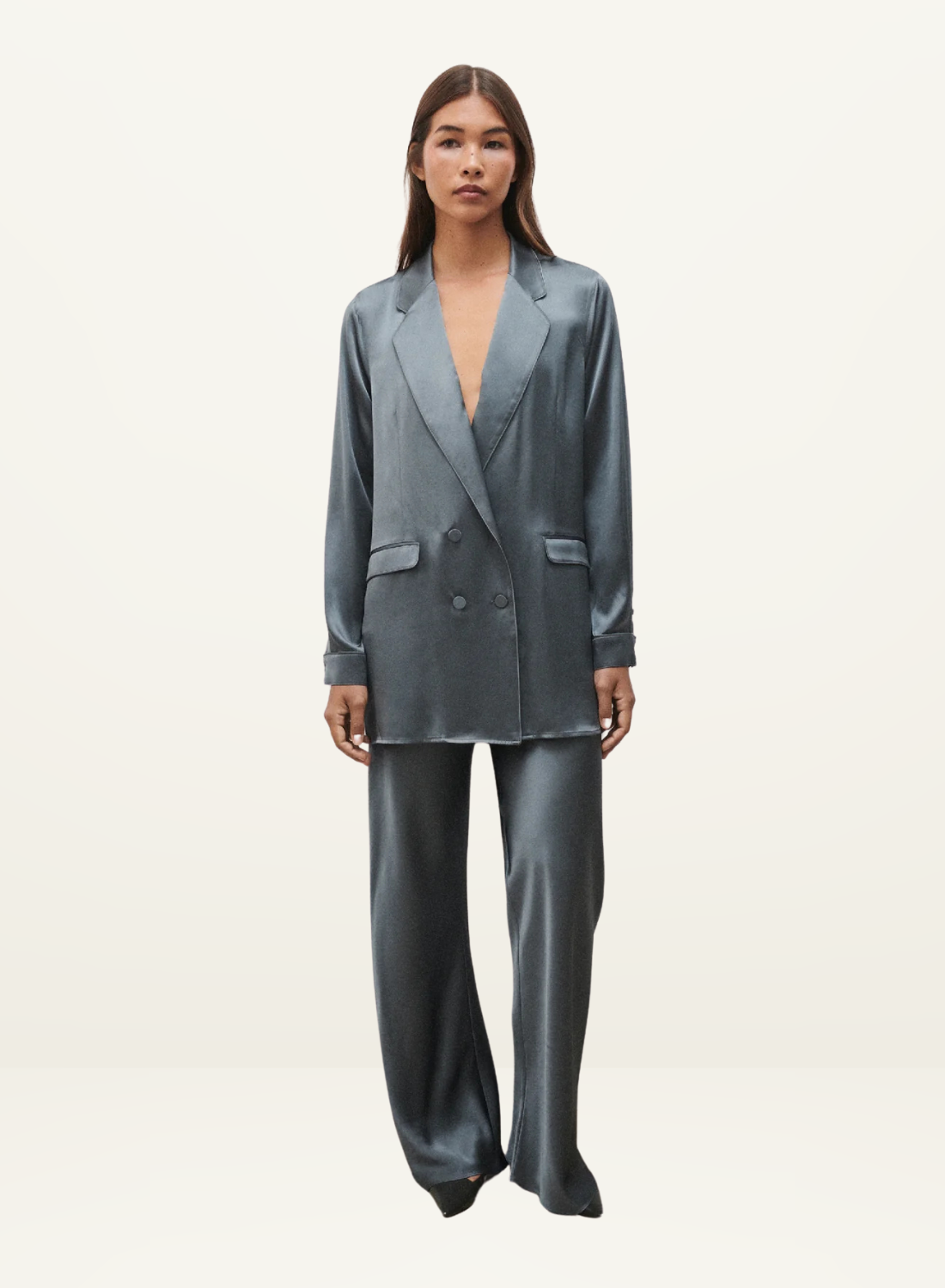 Silk Laundry Relaxed Blazer in SLATE