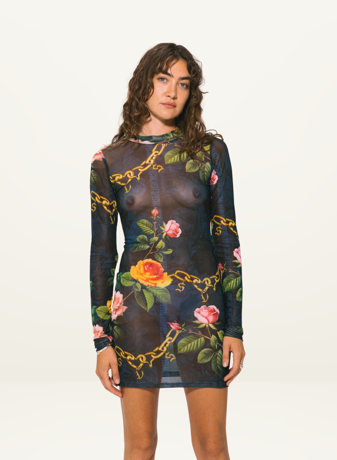 Something Very Special Chains and Roses LS Mini Dress