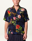 Something Very Special Chains and Roses Silk Resort Shirt in Black