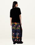 Something Very Special Chains and Roses Silk Vacay Pant in Black