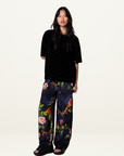 Something Very Special Chains and Roses Silk Vacay Pant in Black