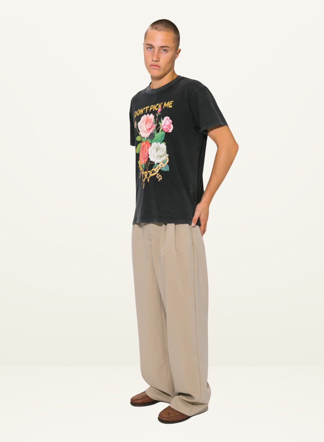 Something Very Special Don't Pick Me Graphic Boxy Tee in BLACK