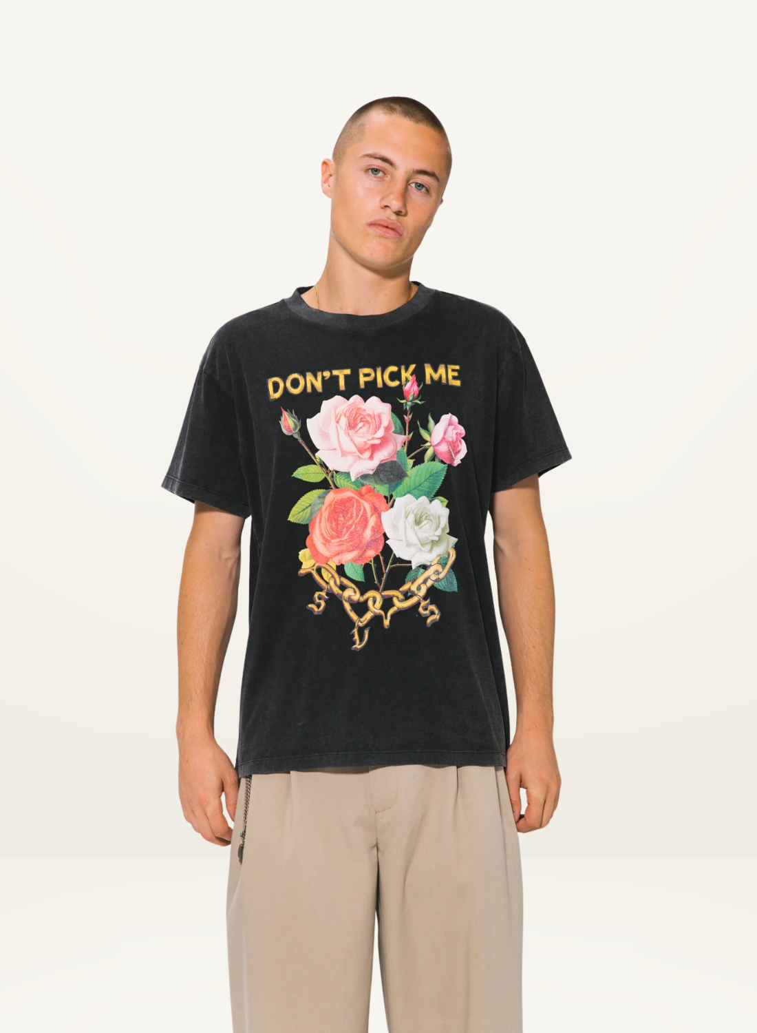 Something Very Special Don't Pick Me Graphic Boxy Tee in BLACK