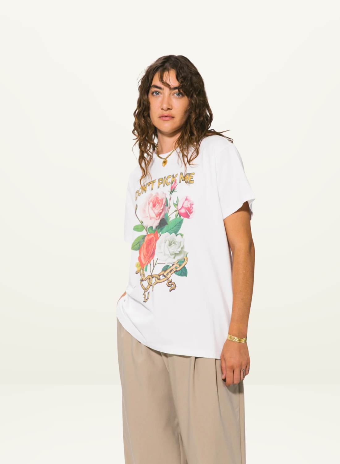 Something Very Special Don't Pick Me Graphic Boxy Tee in WHITE