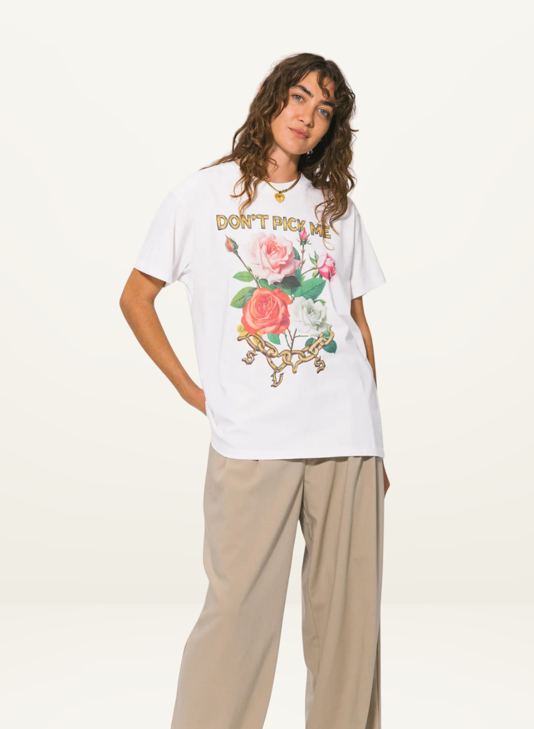 Something Very Special Don't Pick Me Graphic Boxy Tee in WHITE