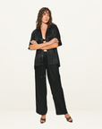 Something Very Special Panel Geo Resort Shirt in Black