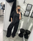 Something Very Special Panel Geo Resort Shirt in Black