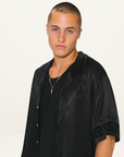 Something Very Special Panel Geo Resort Shirt in Black