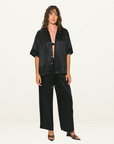 Something Very Special Panel Geo Resort Shirt in Black