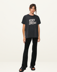 Something Very Special Stacked Logo Tee in Washed Black