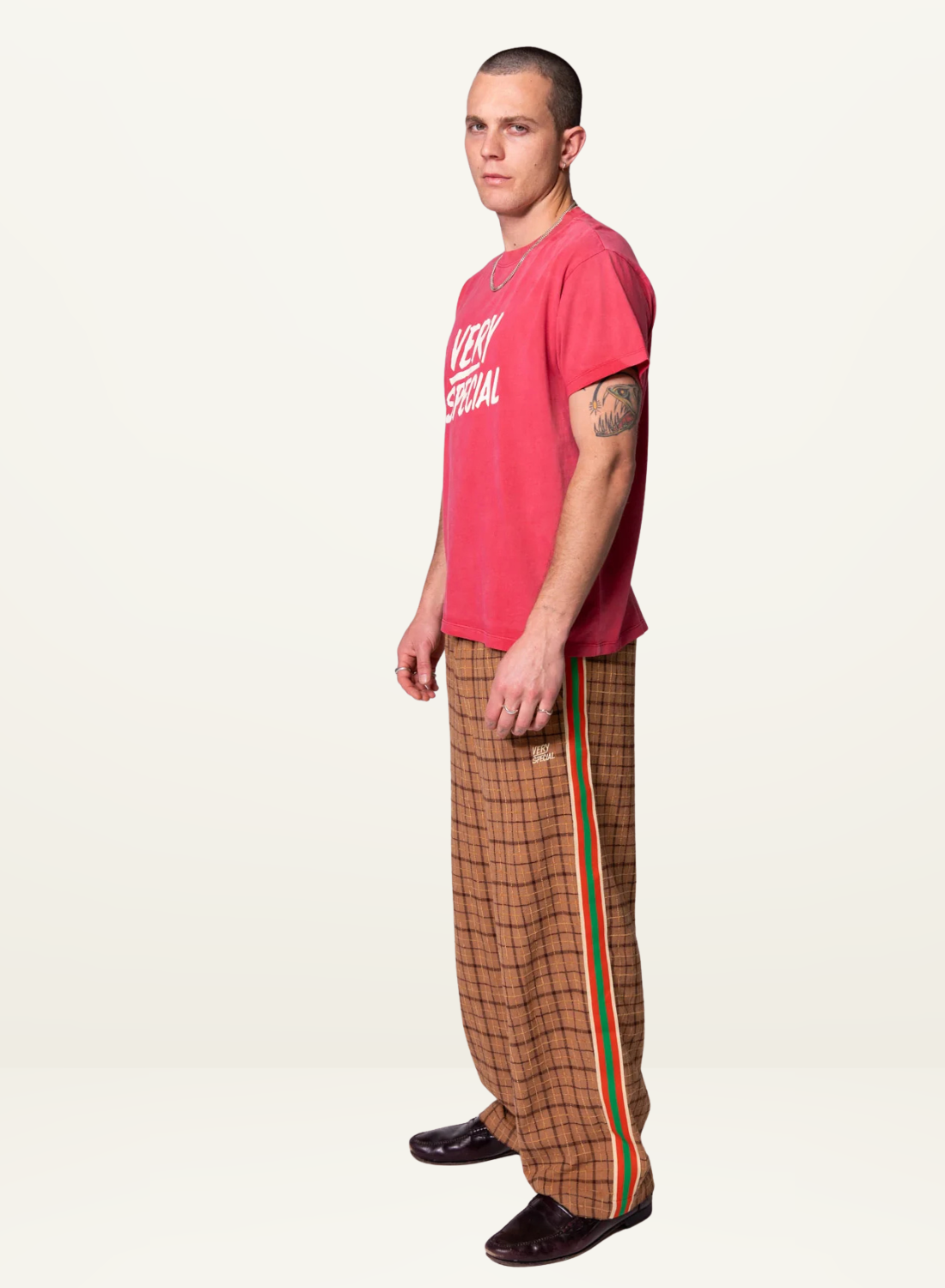 Something Very Special Stacked Logo Tee in Washed Red