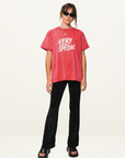 Something Very Special Stacked Logo Tee in Washed Red
