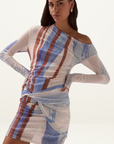 Sovere Hunter Mesh Mini Dress in Blue Spice