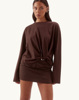 Sovere Izel Long Sleeve Top in Chocolate
