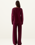 Sovere Lane Plunge Sweater in Mulberry