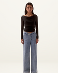 Sovere Myriad Cowl Long Sleeve Top in Black