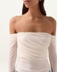 Sovere Myriad Off Shoulder Top in Coconut