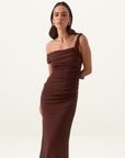 Sovere Rua Asym Dress in Granche