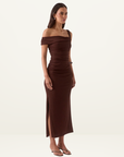 Sovere Rua Asym Dress in Granche