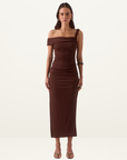 Sovere Rua Asym Dress in Granche