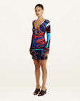 Summi Summi Amie LS Mini Dress in Bordeaux