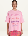 Summi Summi Band Tee in PINK // LAST ONE - SIZE XS